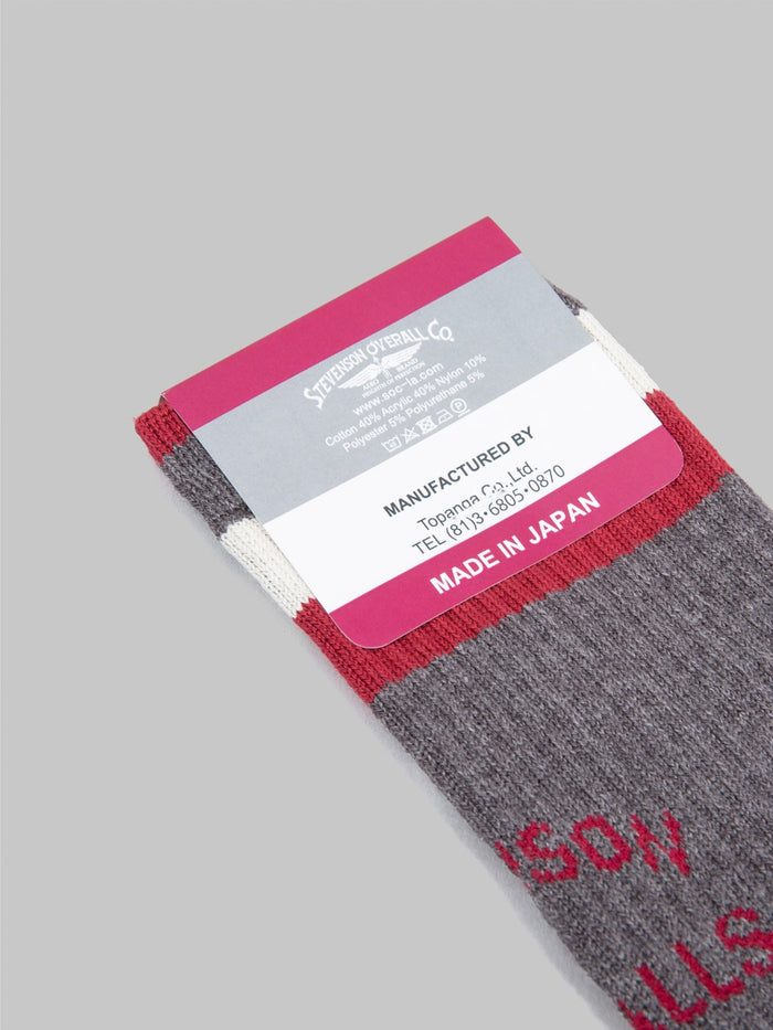 stevenson overall athletic socks grey  one size