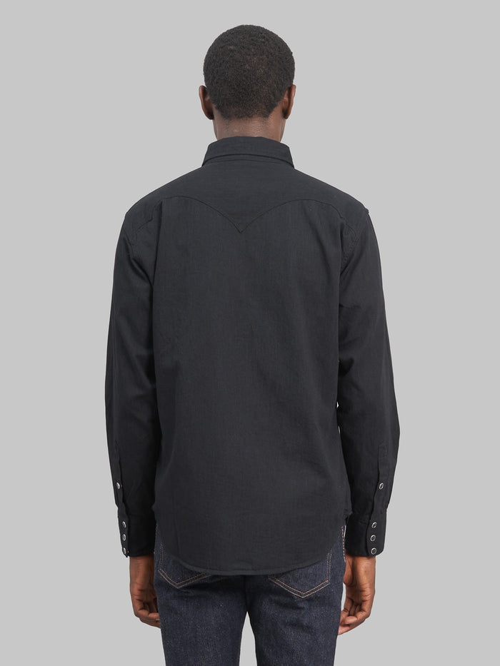 Stevenson Overall Cody Shirt black denim model back fit