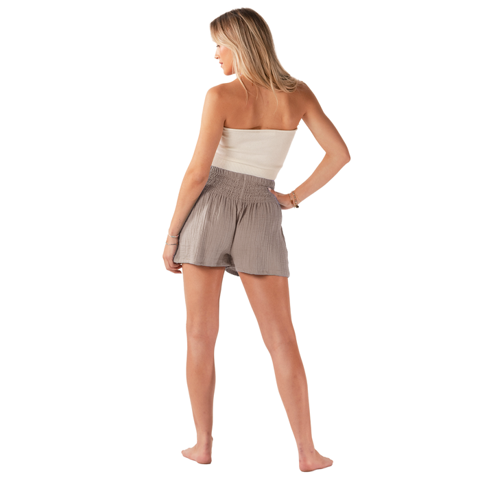 Stone Cotton Shorts, back