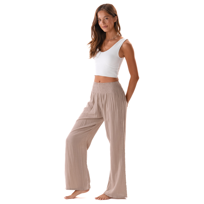 Stone Wide Leg Cotton Pants, side