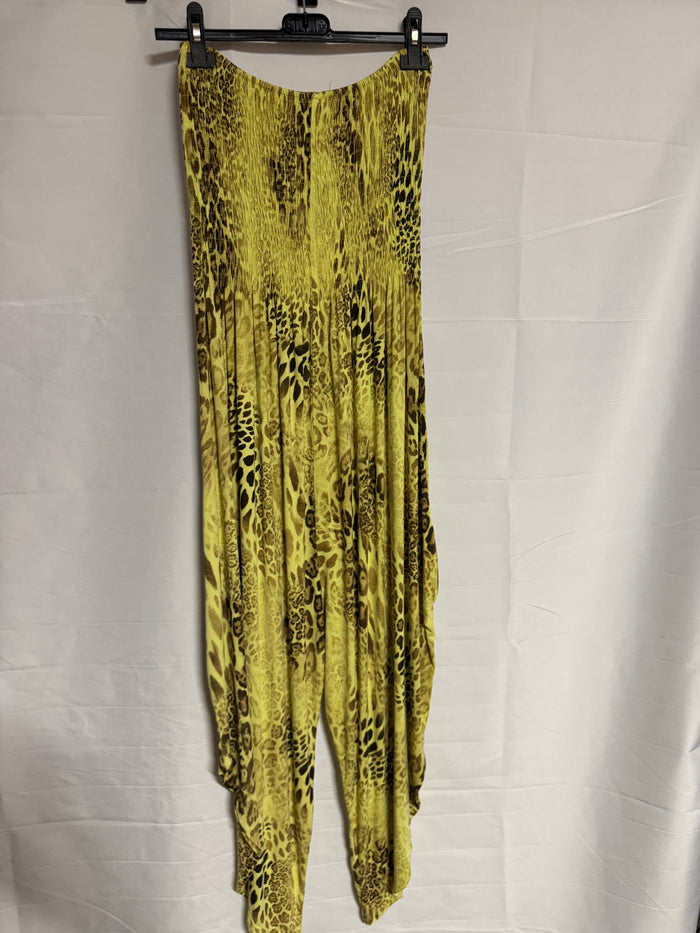 Strapless Animal-Print Jumpsuit