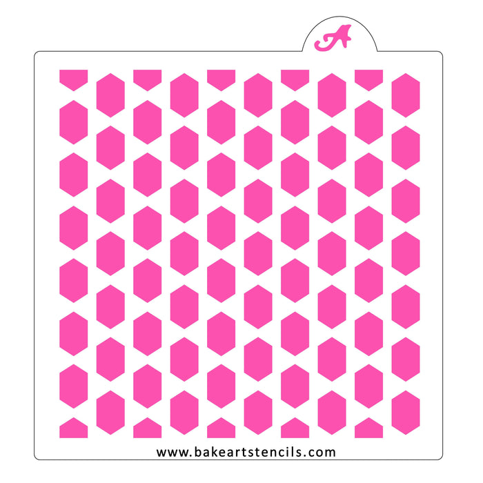 Stretched Honeycomb Pattern Stencil bakeartstencil