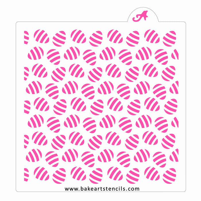 Striped Easter Eggs Pattern Stencil bakeartstencil