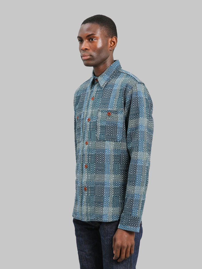 Studio D'Artisan Noragi Sashiko Shirt side fit
