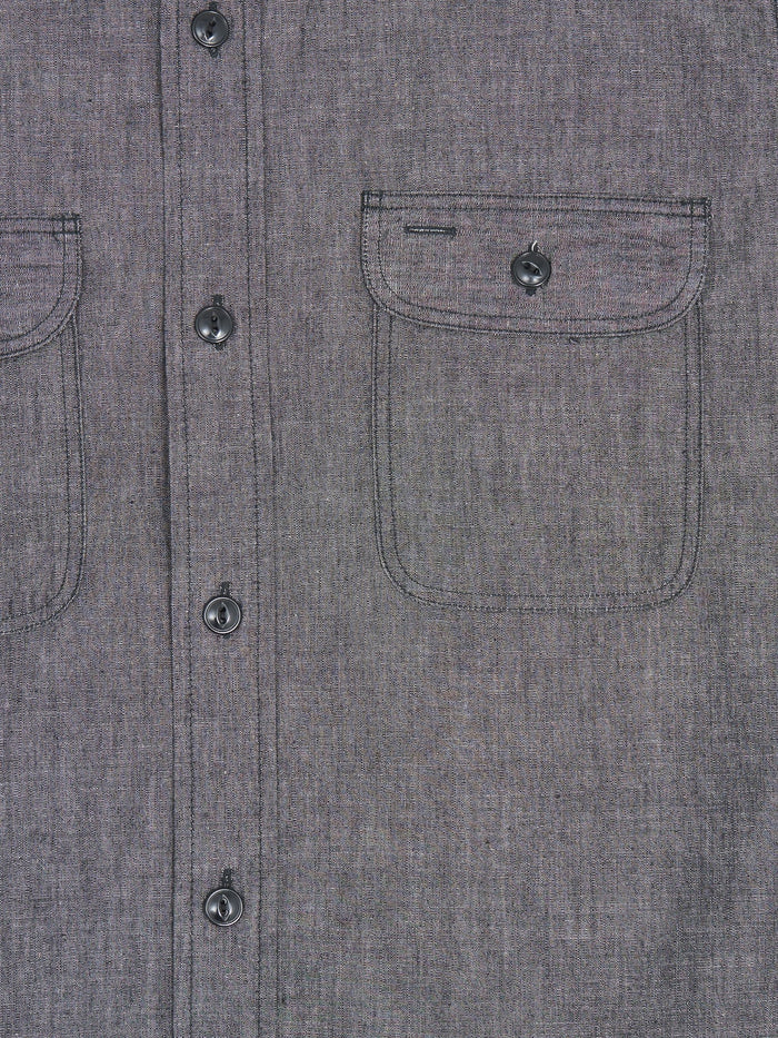 Sugar Cane Black Chambray Work Shirt  fabric