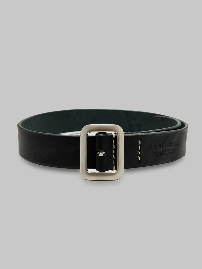 Sugar Cane leather garrison belt black japan made
