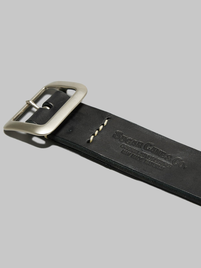 Sugar Cane leather garrison belt black durability