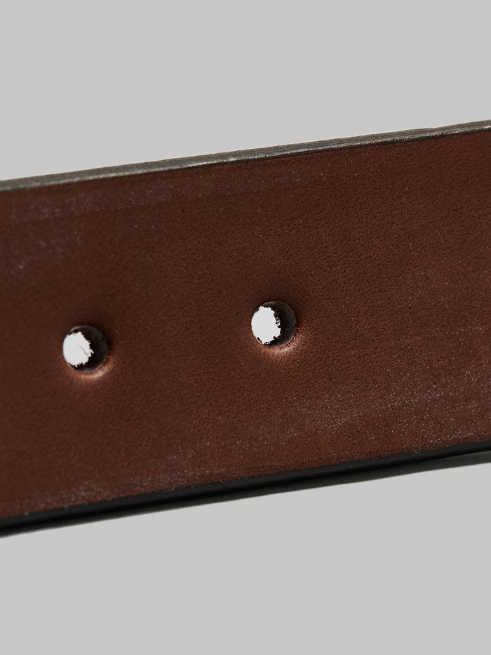 Sugar Cane leather garrison belt brown holes