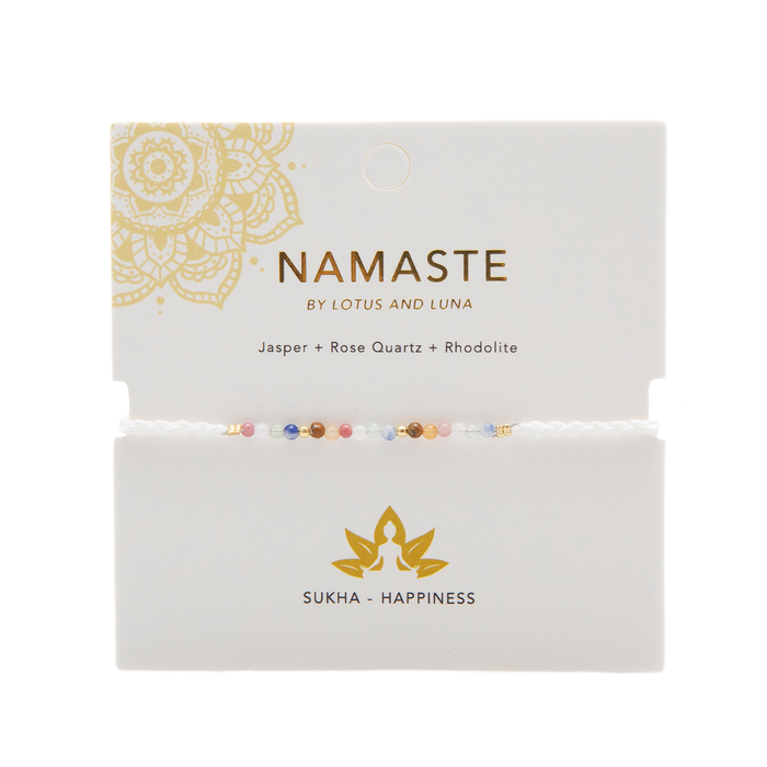 Sukha Namaste Bracelet, on card