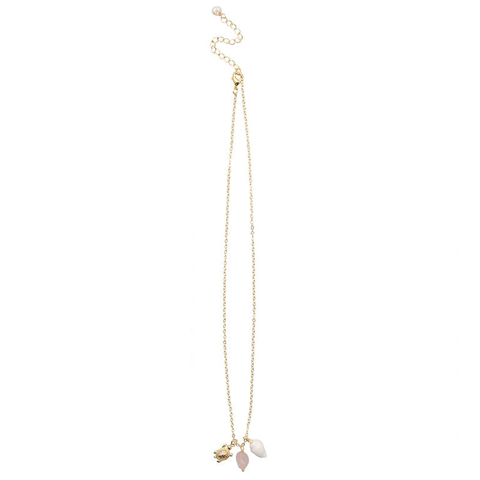 Sunset Snooze Onshore Necklace, flat lay gold chain
