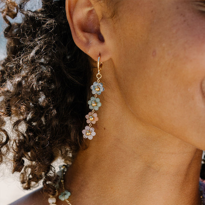 Superbloom Earrings, worn on ear