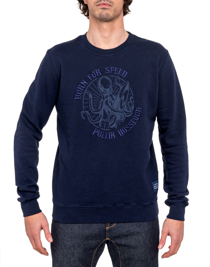 sweat homme crew bornnavy PULLIN en coton