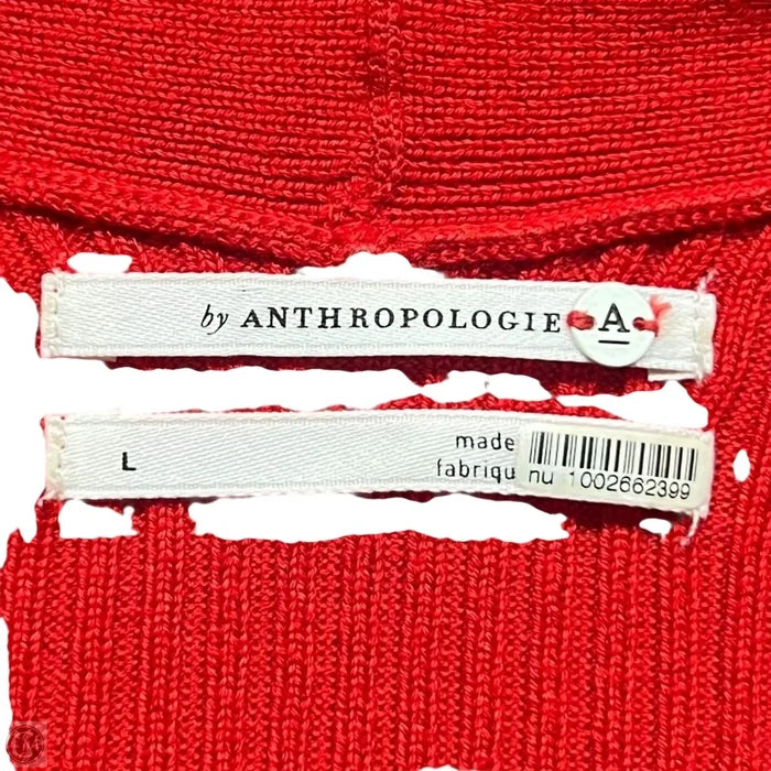Sweater By Anthropologie In Red, Size: L