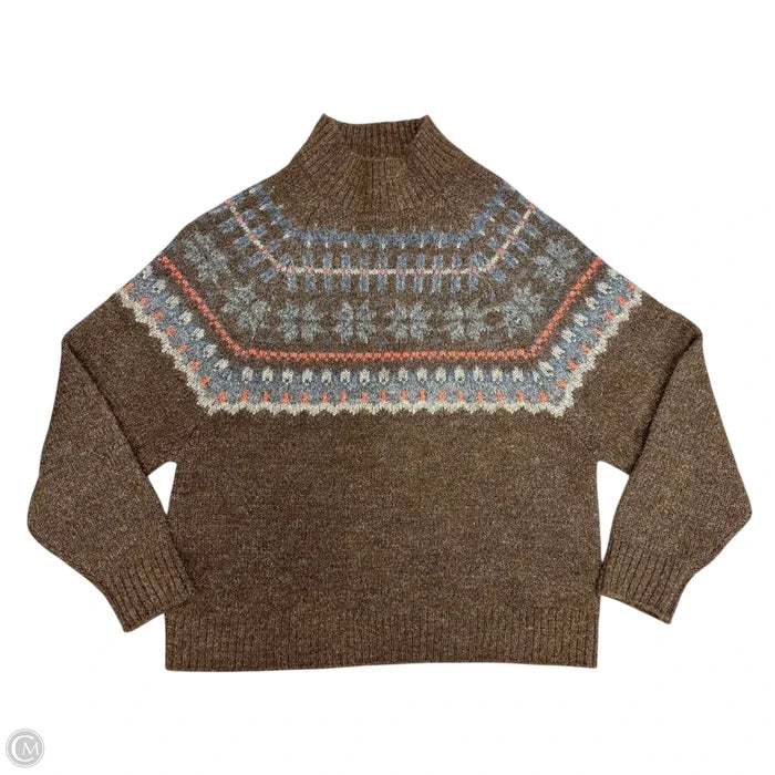 Sweater By Old Navy In Brown & Orange, Size: M