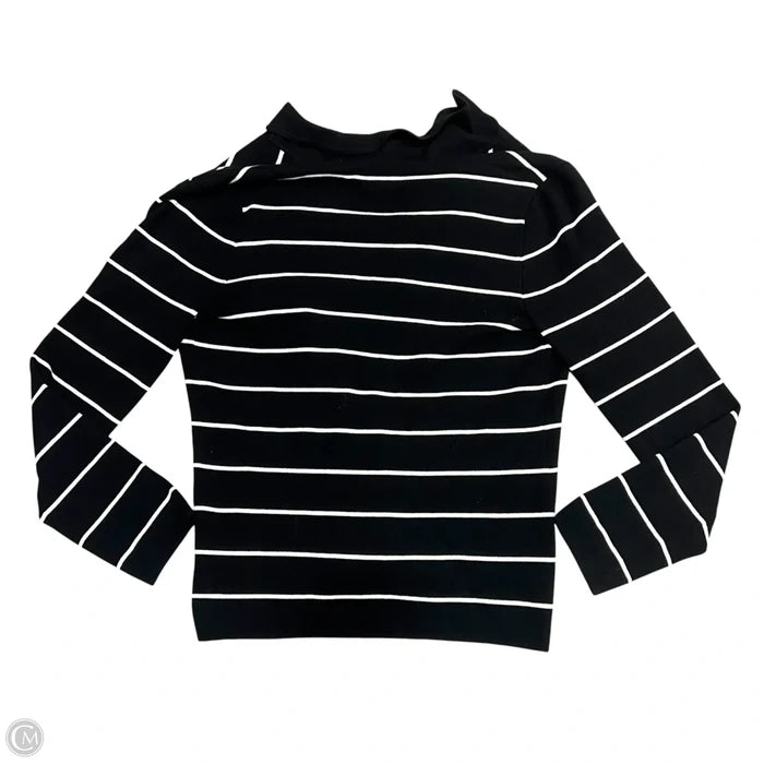 Sweater Cardigan By Anne Klein In Black & White, Size: M