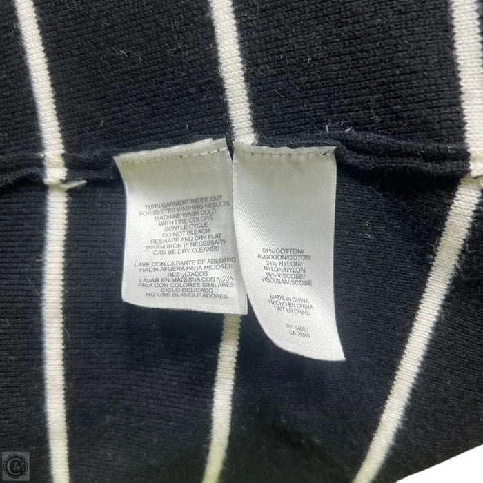Sweater Cardigan By Anne Klein In Black & White, Size: M