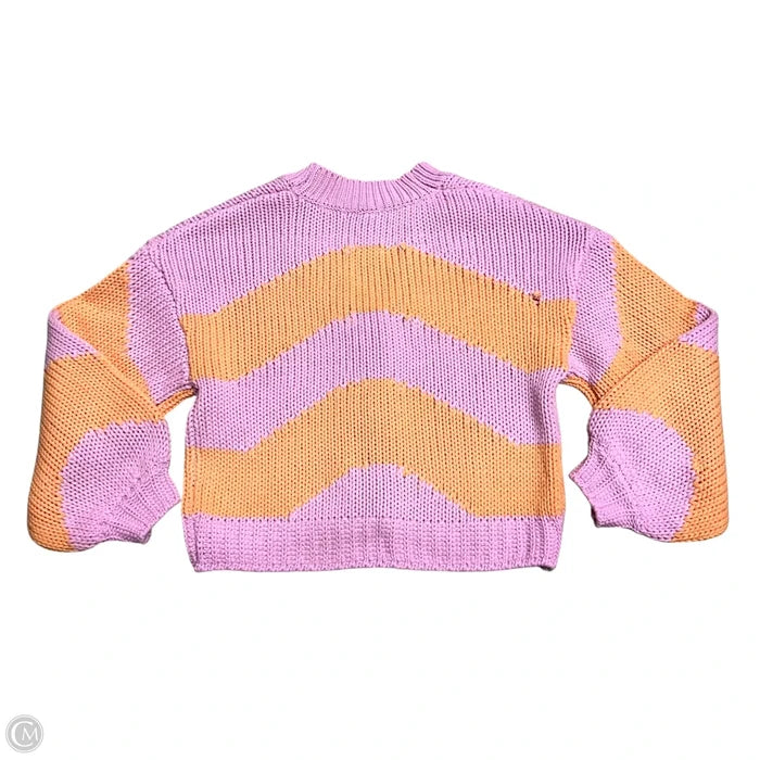 Sweater Cardigan By Ginatricot In Orange & Pink, Size: M