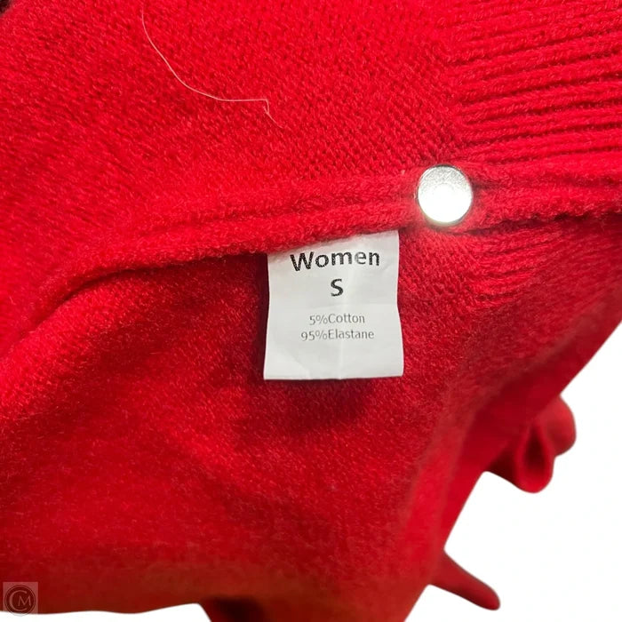 Sweater Cardigan In Red, Size: S
