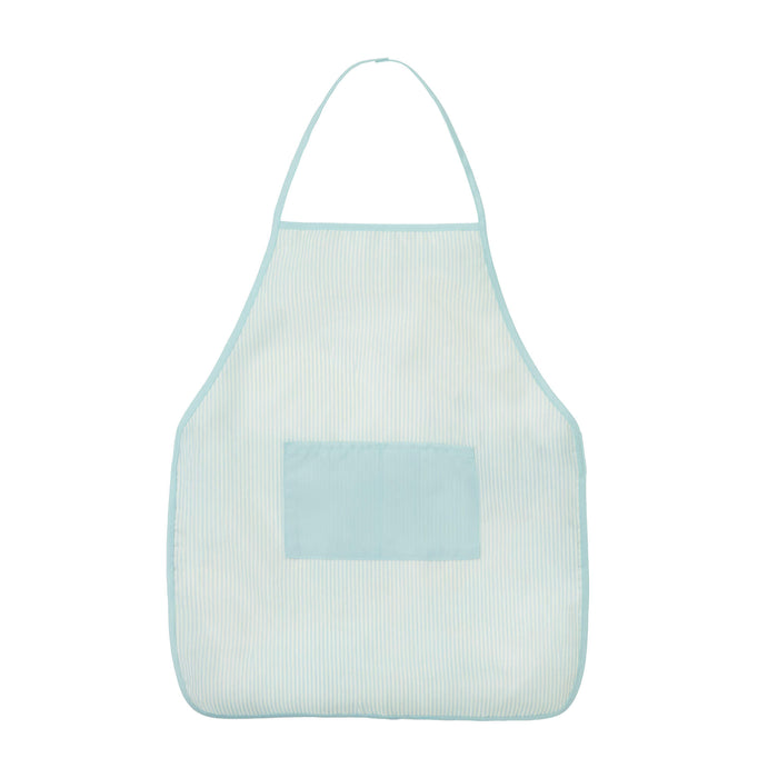 Light blue apron with a pocket on a white background