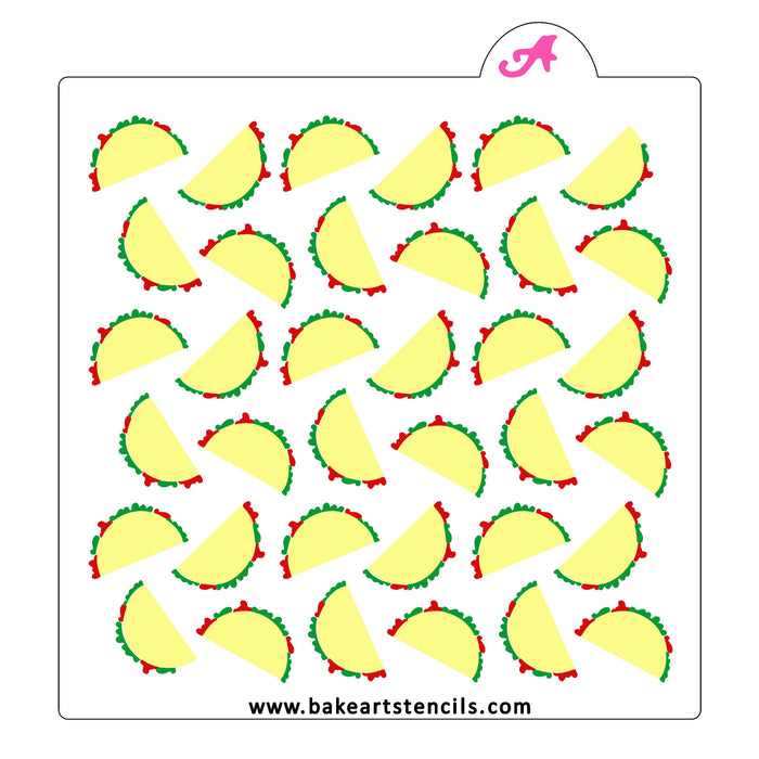Tacos Pattern Cookie Stencil Set bakeartstencil