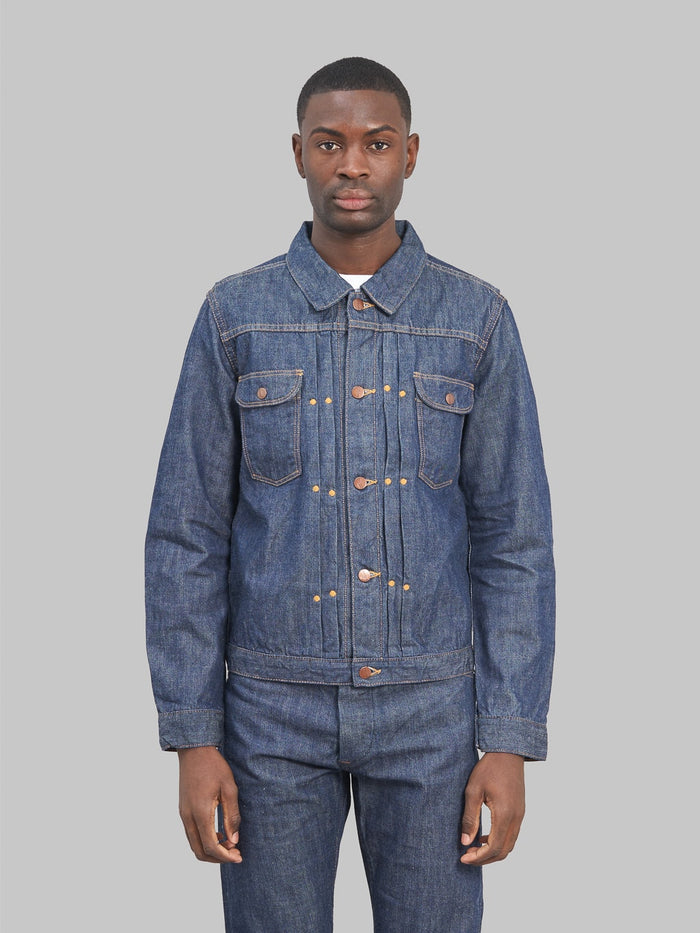 TCB Working Cat Hero selvedge denim Jacket model front look