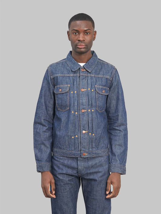 TCB Working Cat Hero selvedge denim Jacket model front look