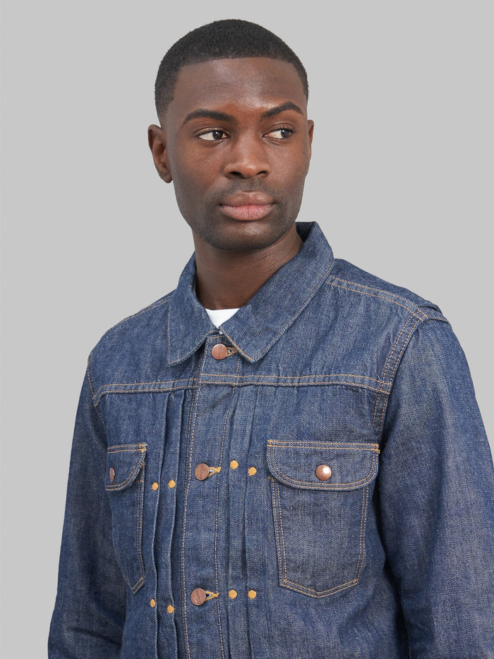 TCB Working Cat Hero selvedge denim Jacket front pockets