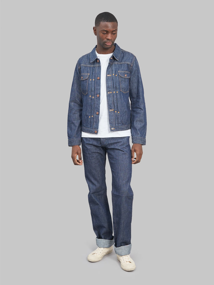 TCB Working Cat Hero selvedge denim Jacket total look