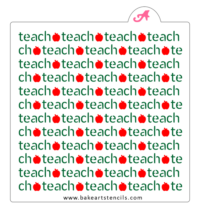 Teach Repeat Cookie Stencil bakeartstencil