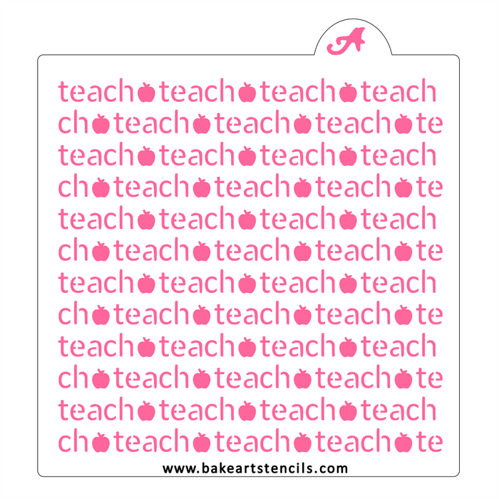 Teach Repeat Cookie Stencil bakeartstencil
