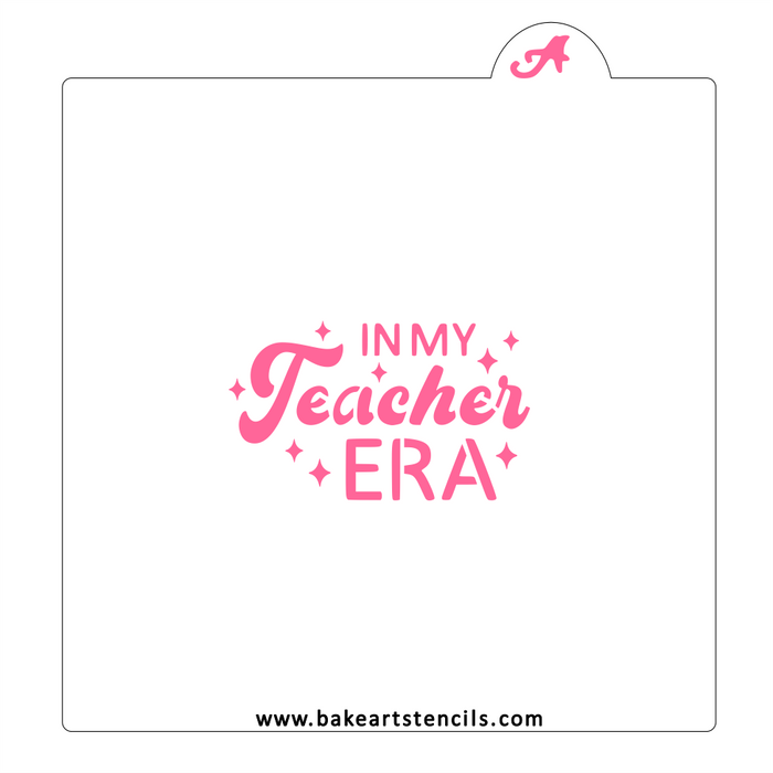 Teacher Era Cookie Stencil bakeartstencil