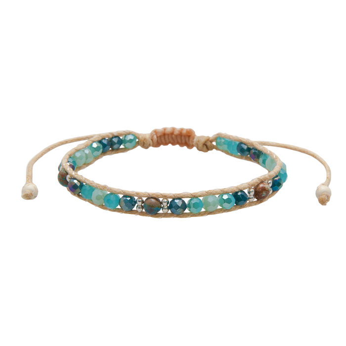 Teal Horizons Healing Bracelet, flat lay