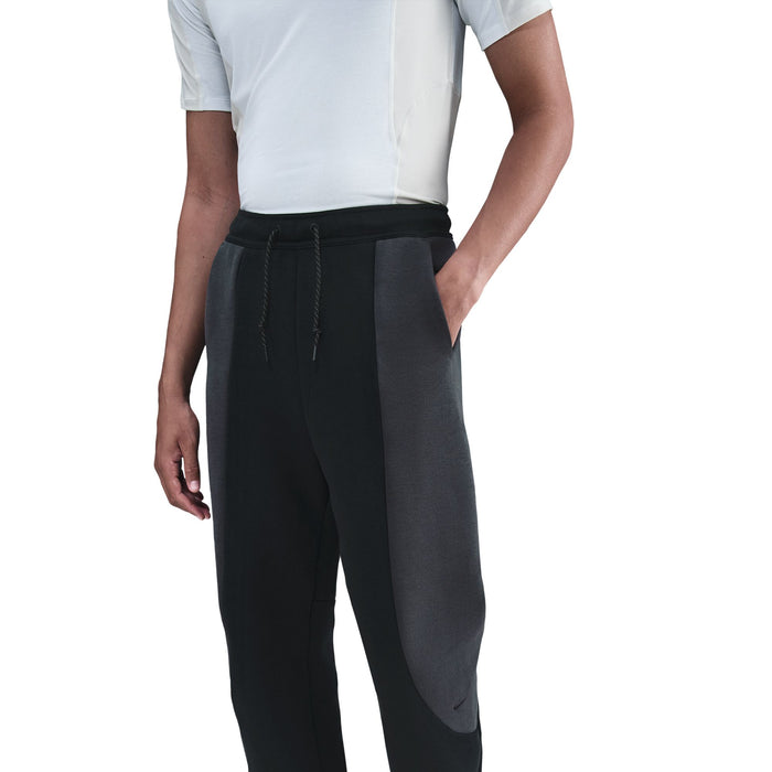 Tech Color Block Open Hem Fleece Black  Pants