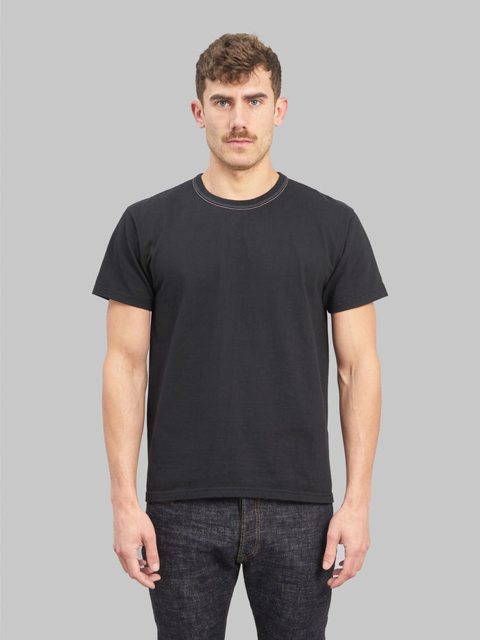 The Flat Head Loopwheeled Heavyweight Plain T-Shirt Black - Redcast Heritage Co.