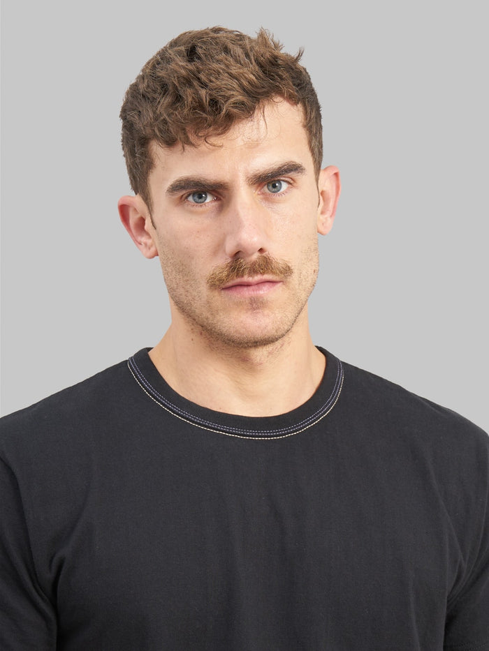 The Flat Head Loopwheeled Heavyweight Plain T-Shirt Black - Redcast Heritage Co.