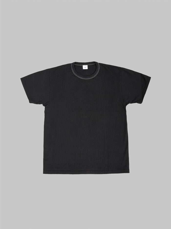 The Flat Head Loopwheeled Heavyweight Plain T-Shirt Black - Redcast Heritage Co.