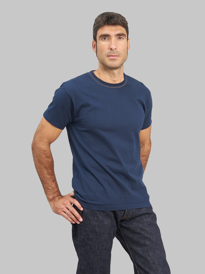 The Flat Head Loopwheeled Heavyweight Plain TShirt Navy look