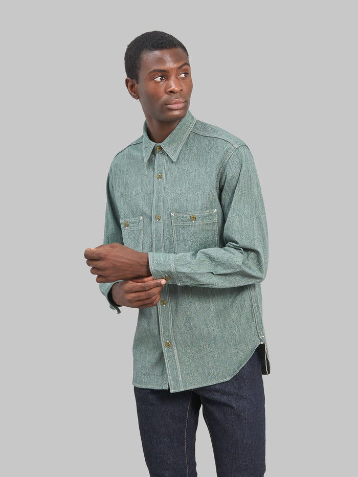 The Rite Stuff Atlas Salt and Pepper Work Shirt Sage style