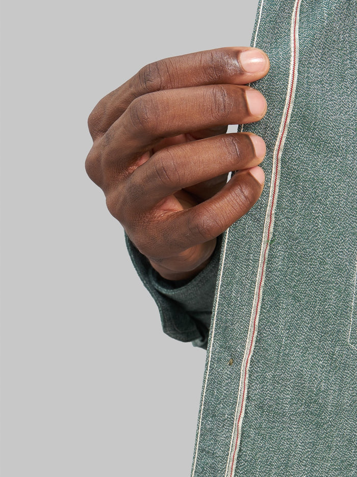 The Rite Stuff Atlas Salt and Pepper Work Shirt Sage selvedge