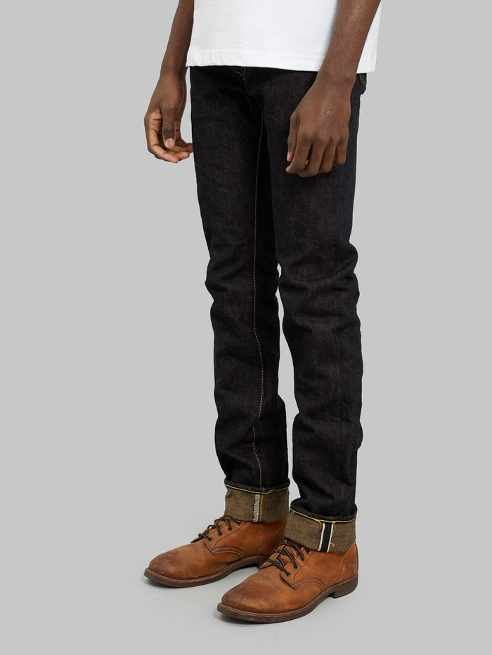 The Strike Gold Brown Weft Slim Jeans side fit