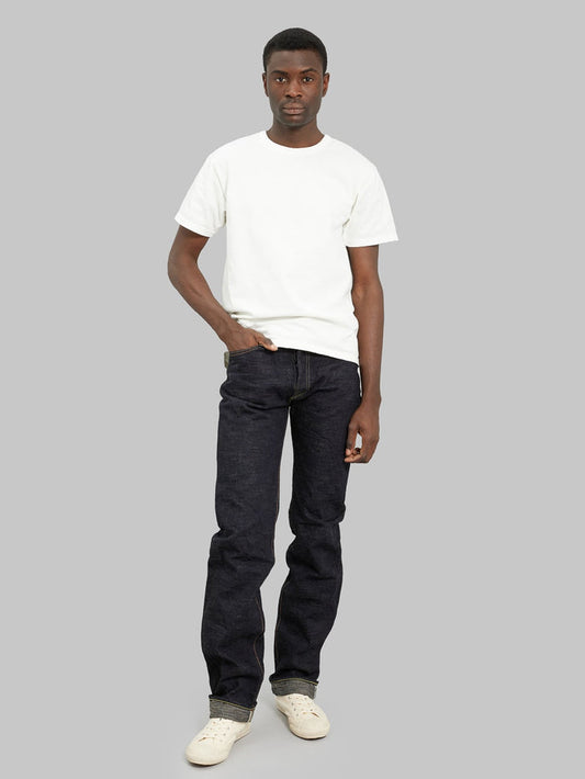 The Strike Gold 5103 15oz Slub Grey Weft regular Straight Jeans cut