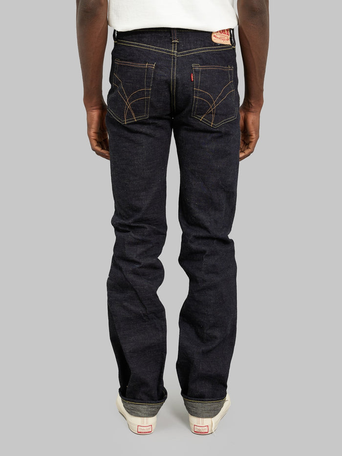 The Strike Gold 5103 Slub Grey Weft regular Straight Jeans back look