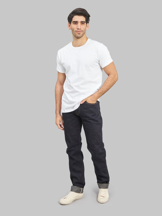 The Strike Gold 5104 Slub Grey Weft Straight Tapered Jeans style