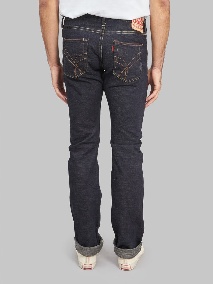 The Strike Gold 5109 15oz Slub Grey Weft Slim Tapered Jeans back