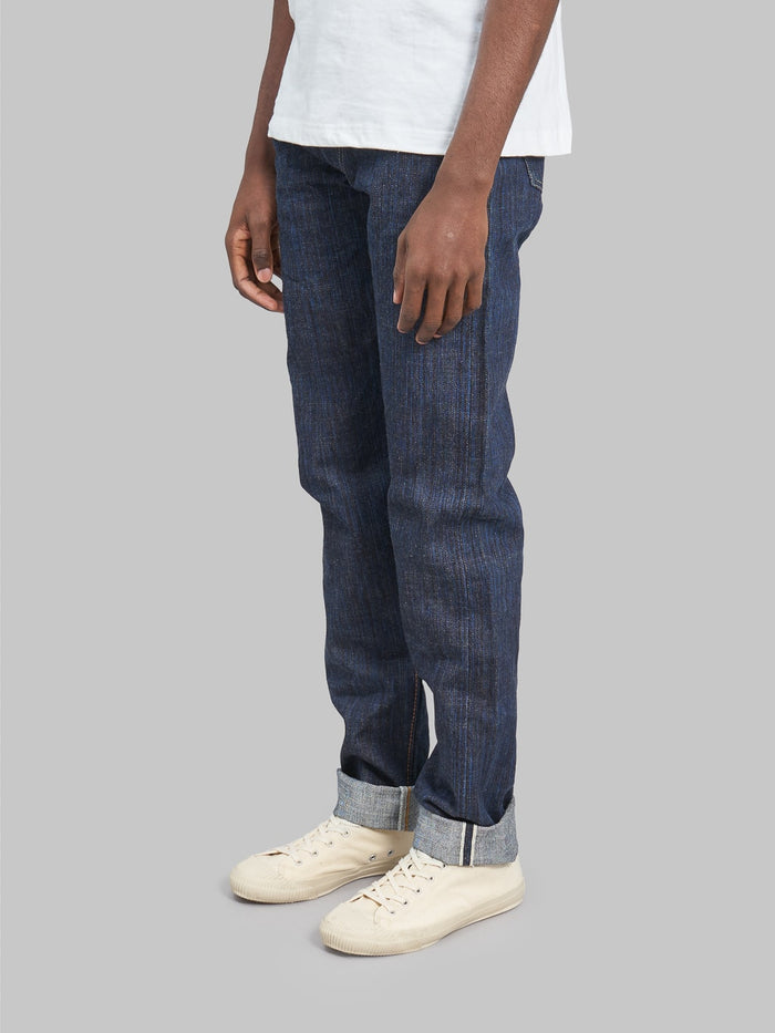 The Strike Gold 8104 Shower Slub straight tapered jeans side