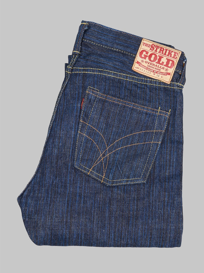 the Strike Gold 8109 Shower Slub Slim Tapered Jeans japanese made