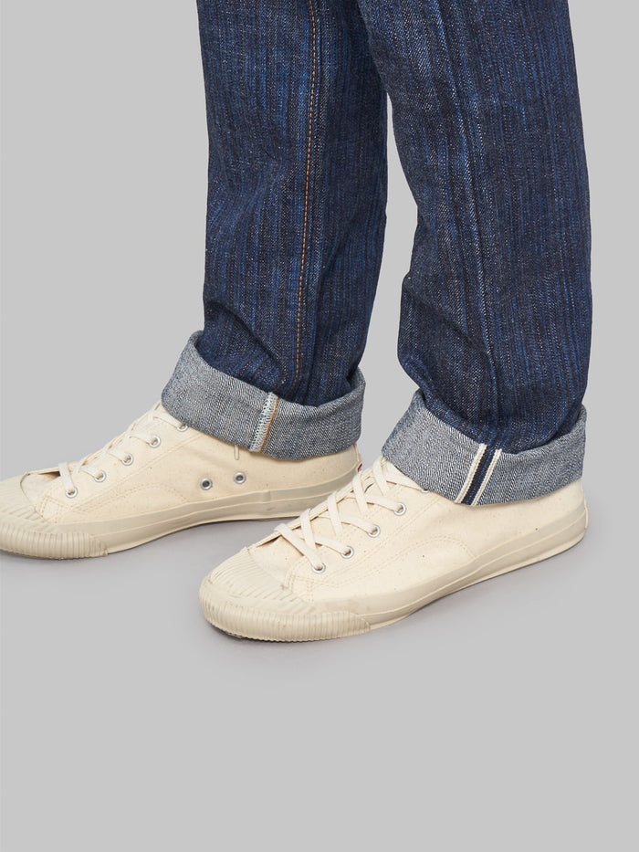 the Strike Gold 8109 Shower Slub Slim Tapered Jeans selvedge
