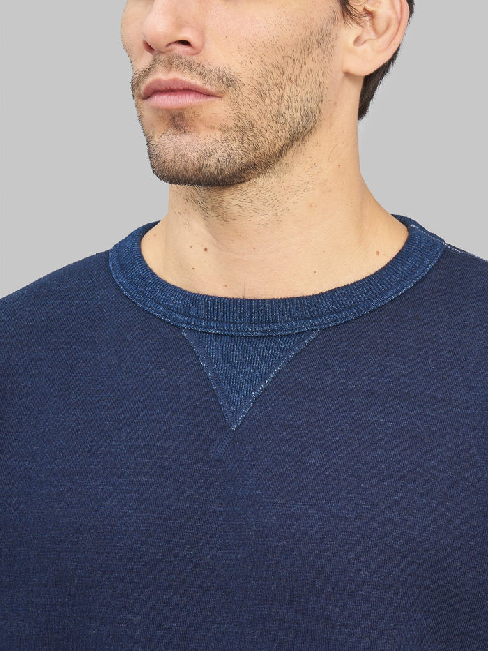 The Strike Gold Indigo Yarn Dyed Loopwheeled Sweatshirt chest