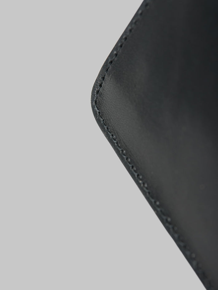 The Strike Gold Leather Zip Wallet Black stitching