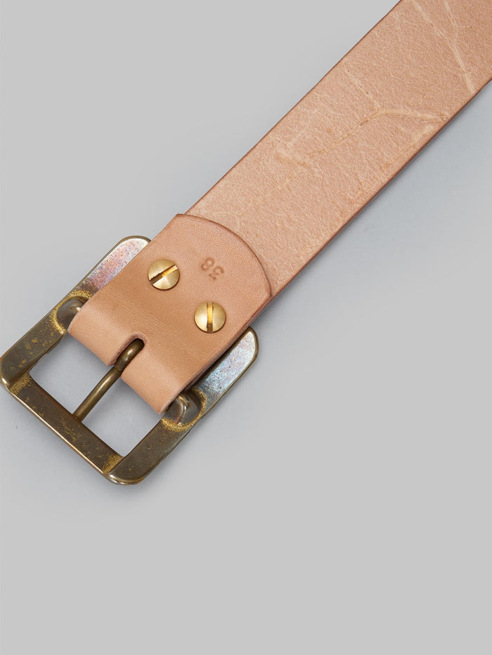the strike gold leather belt tan brass cowhide